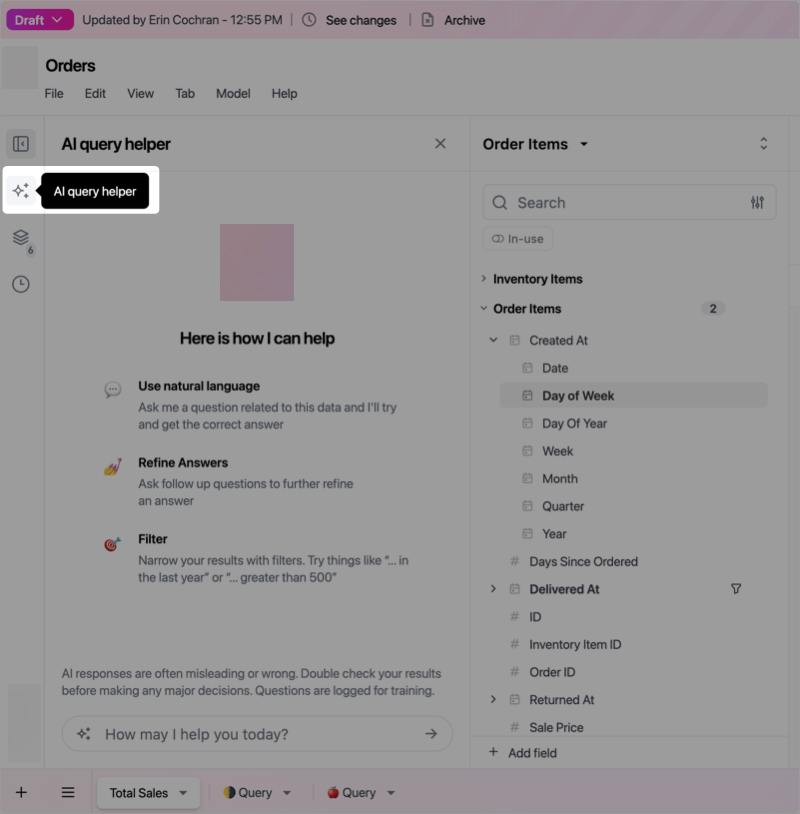 Workbook Agent panel