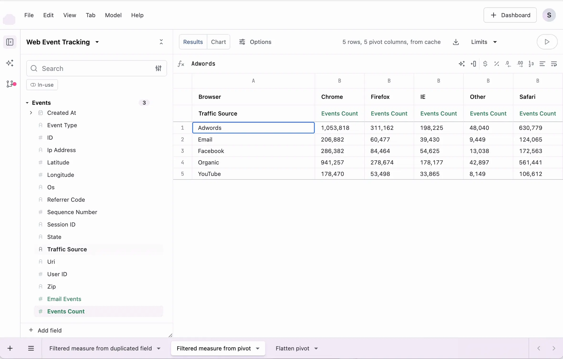 gif showing how to duplicate a measure and add a filter