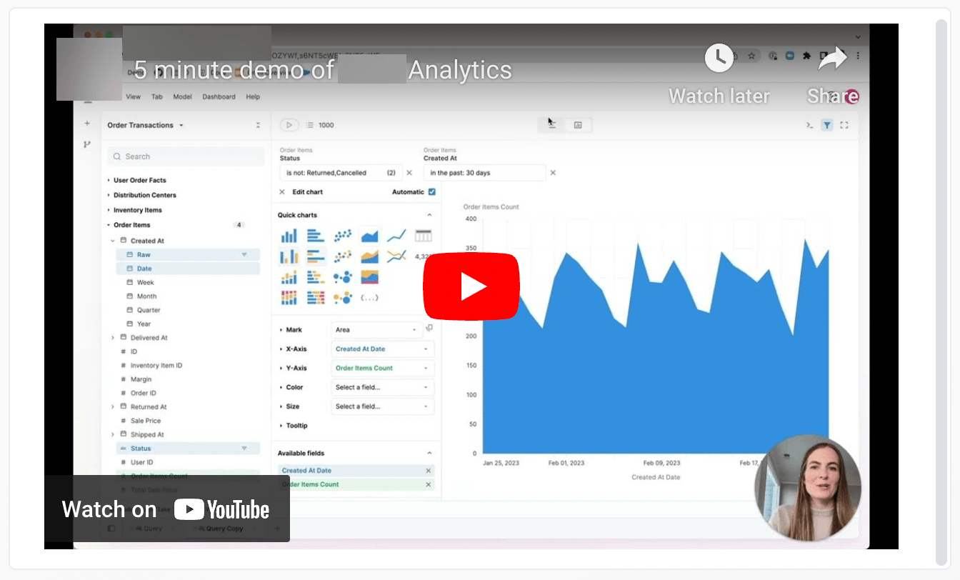 A YouTube video embedded in a Markdown visualization using an iframe